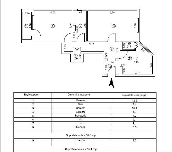 Anunț de Vânzare Apartament Etaj 1