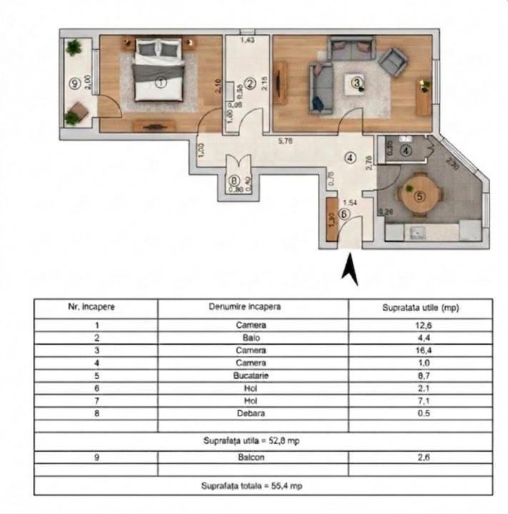 APARTAMENT ETAJ 2 SIDERURGIȘTILOR EST