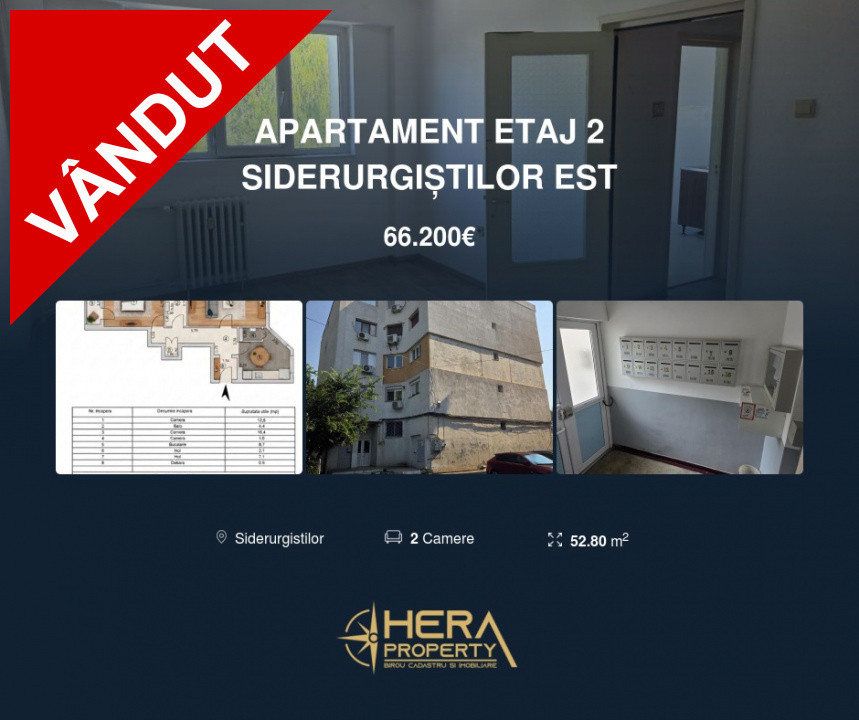APARTAMENT ETAJ 2 SIDERURGIȘTILOR EST